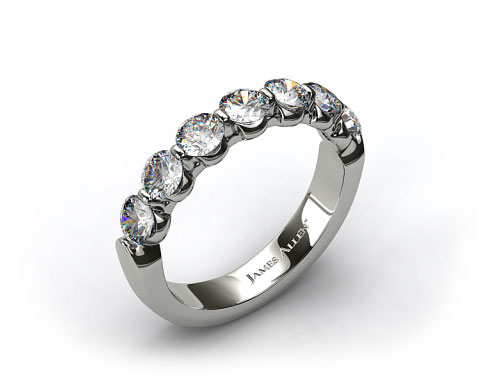  Platinum  1.50ctw Share Prong Diamond Anniversary Ring